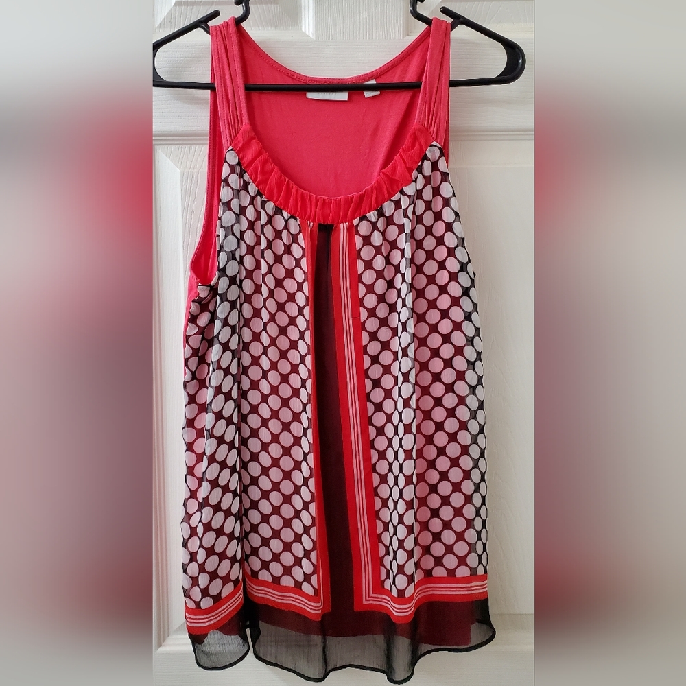 New York & Company Polka-dot Stretch Top